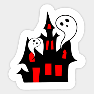 Funny Halloween Ghost House Sticker